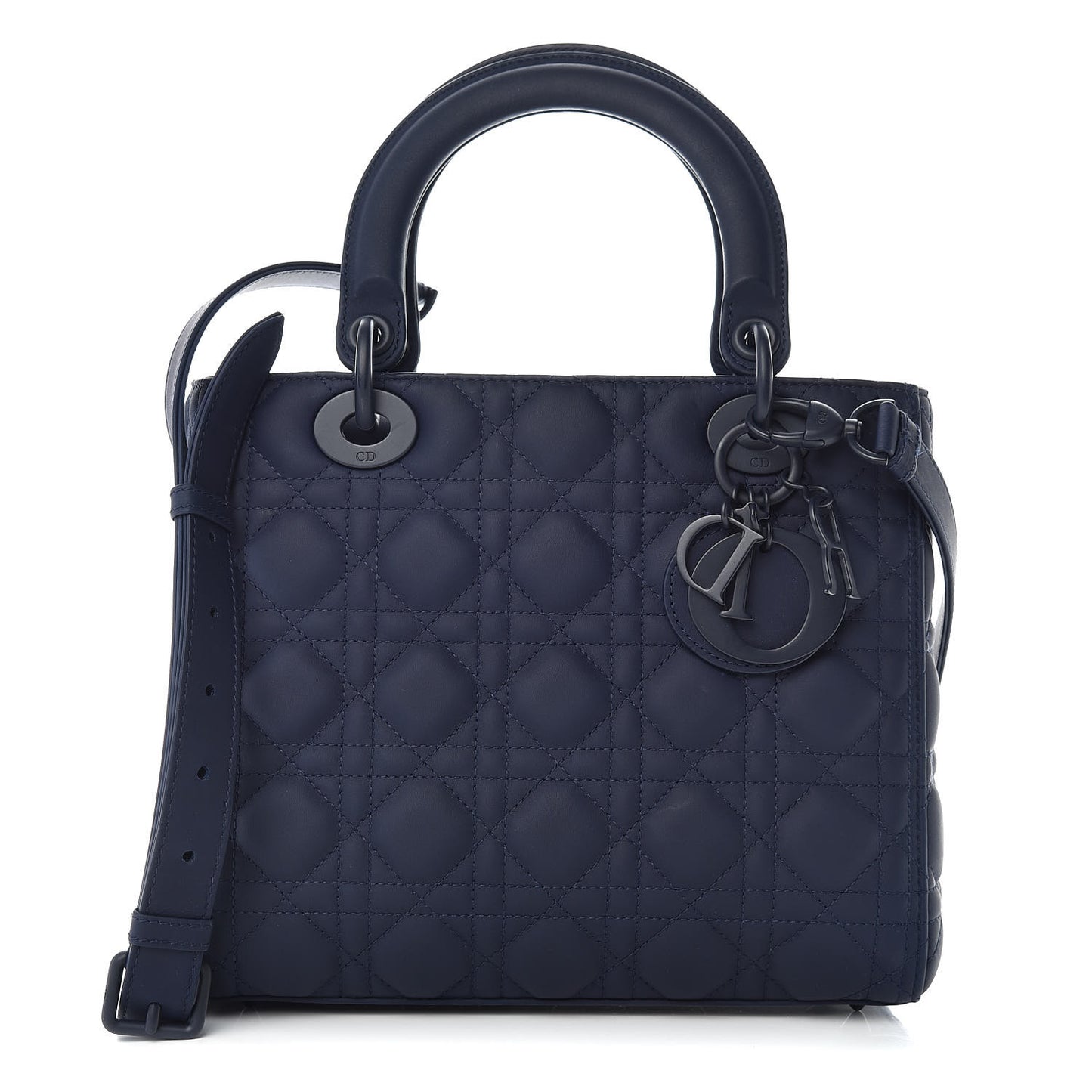 Ultra Matte Calfskin Cannage Medium Lady Dior Blue