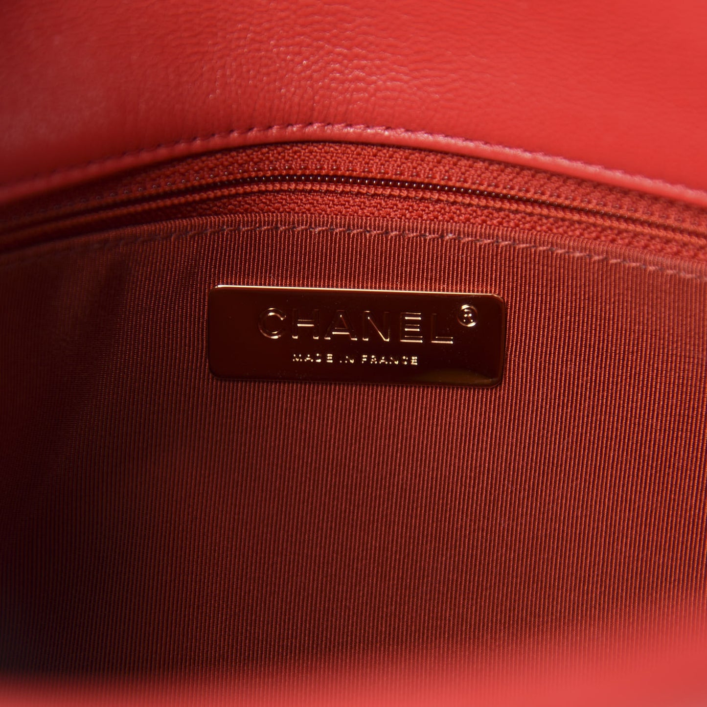 Goatskin Quilted Large 19 Flap Red