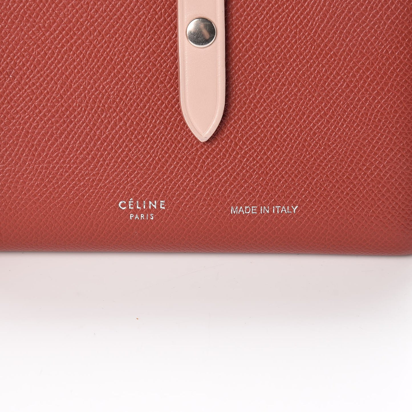 Grained Calfskin Medium Multifunction Strap Wallet Rust