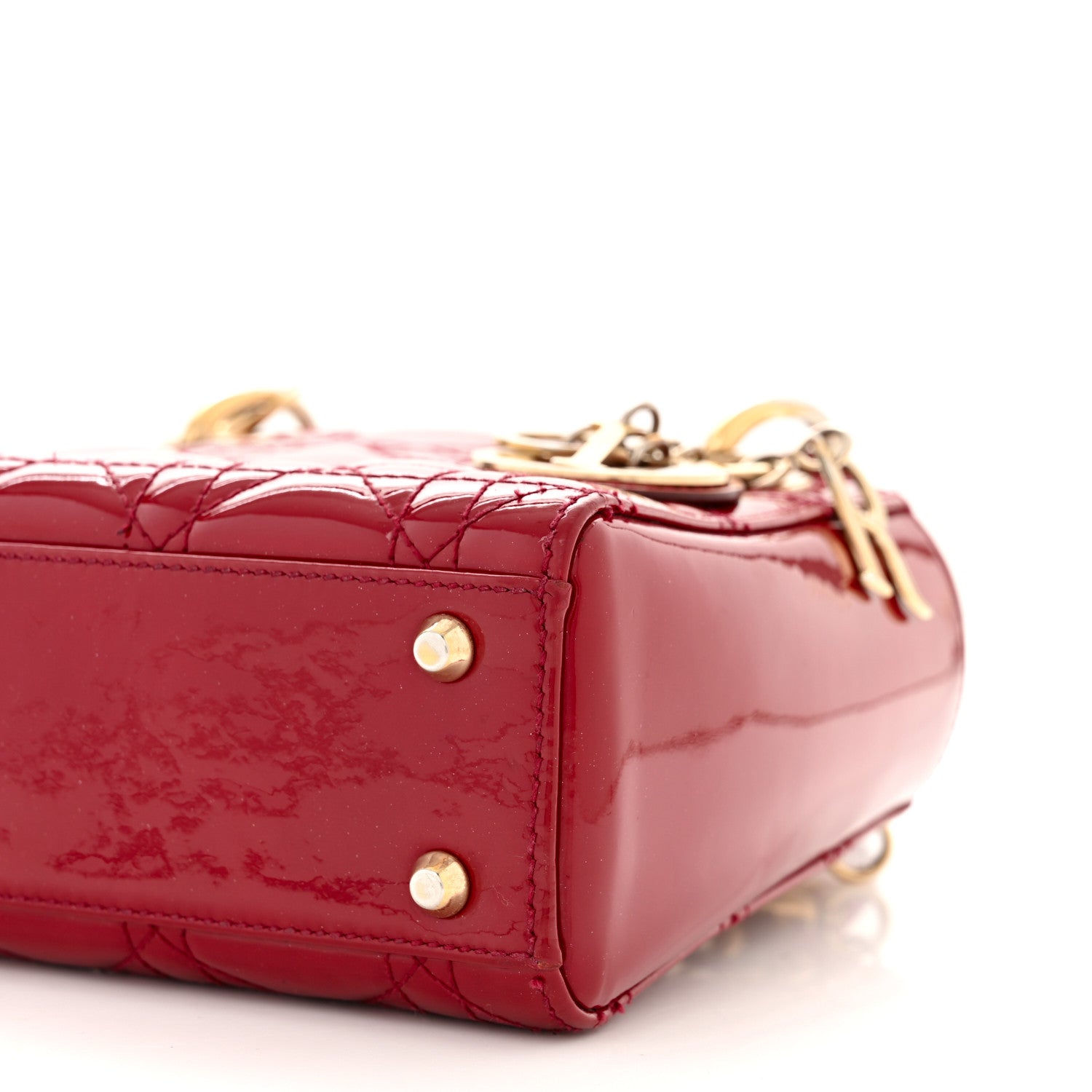 Christian Dior Patent Cannage Mini Lady Dior Red 10 of 10