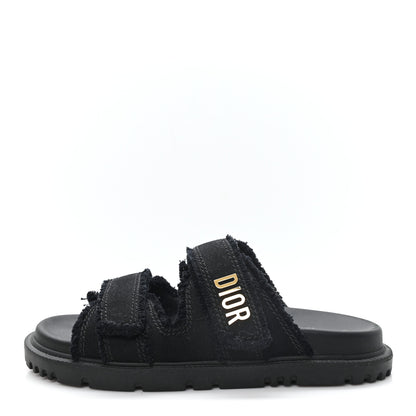 Christian Dior Woven Raffia Jute Dioract 10mm Sandals 38.5 Black 1 of 10