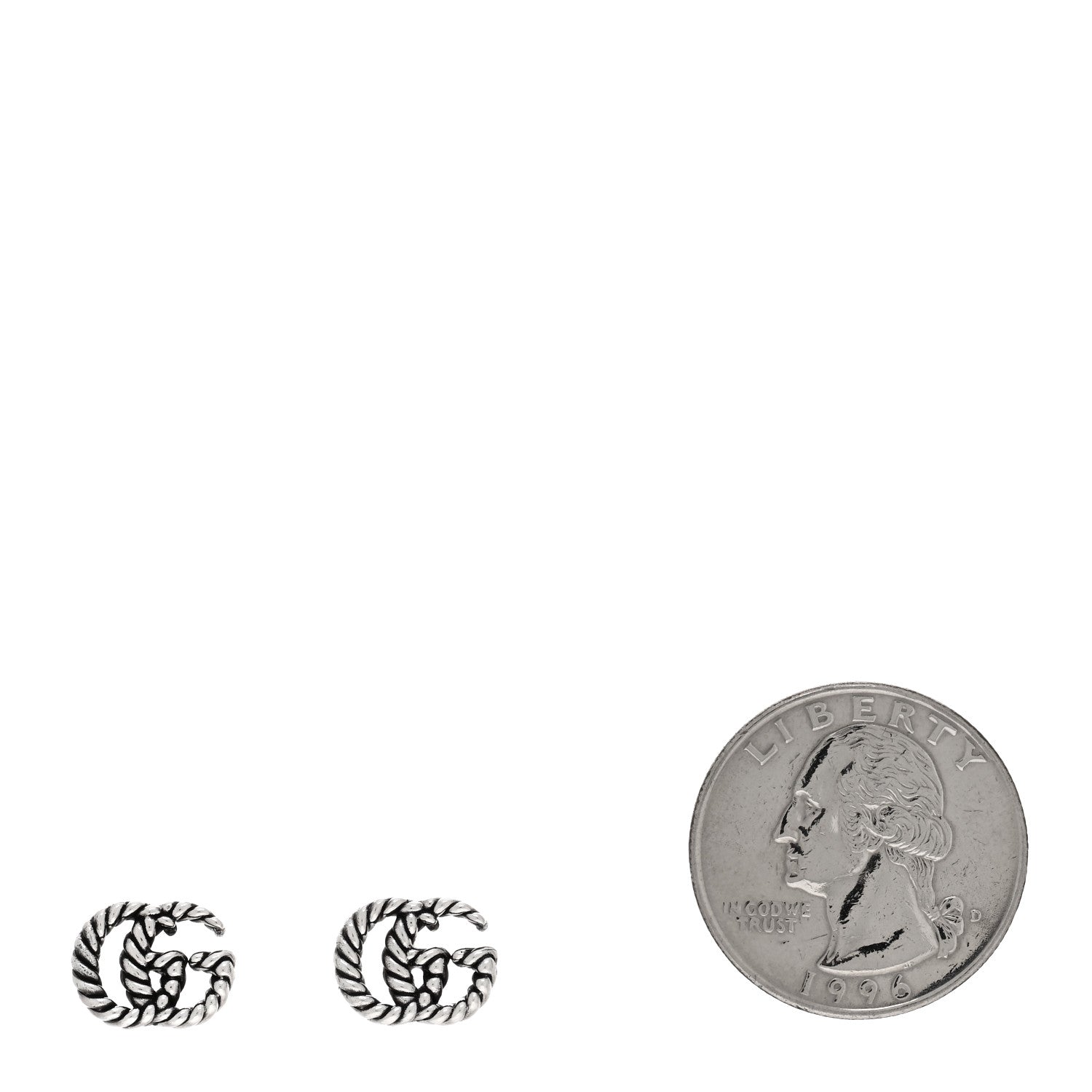 Gucci Sterling Silver Torchon Double G Earrings 2 of 4