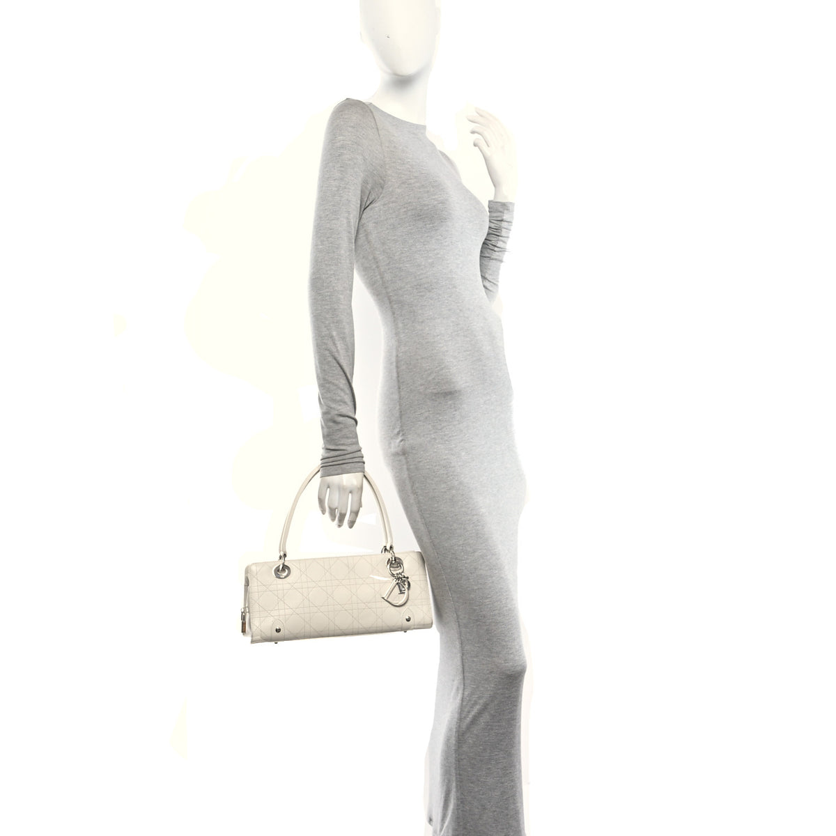 Christian Dior Calfskin Cannage Stitched East West Lady Dior White 2 of 10
