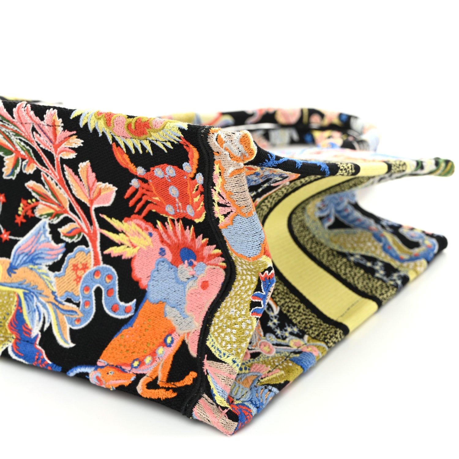 Christian Dior Canvas Zodiac Fantastico Embroidered Medium Book Tote Black Multicolor 10 of 13