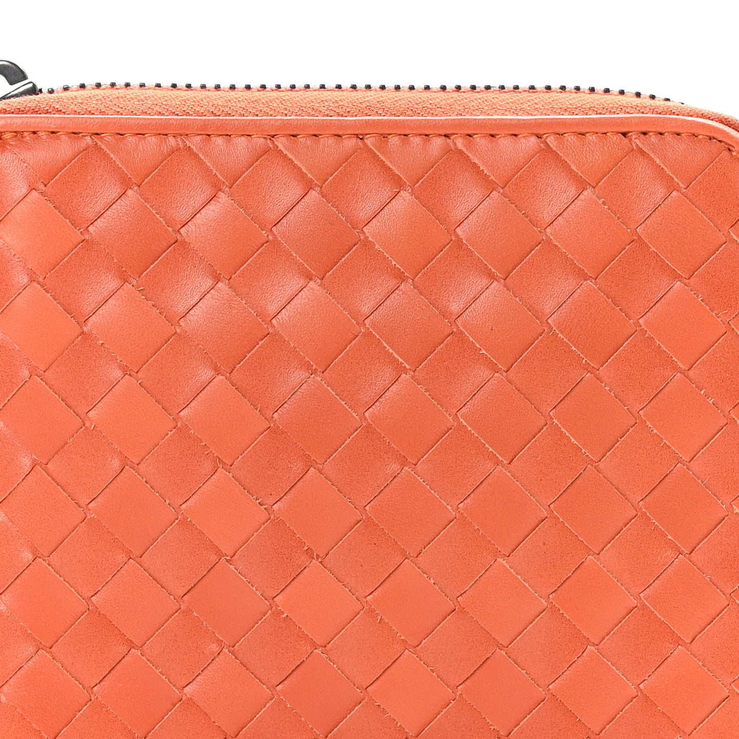 Nappa Intrecciato Zip Around Compact Wallet Brique