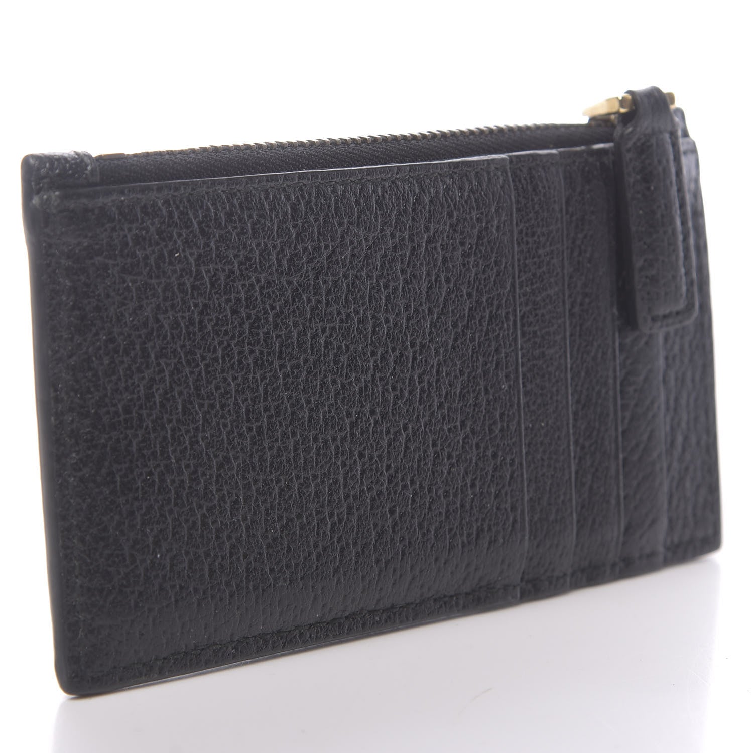 Gucci Calfskin Boar Effect GG Marmont Coin Case Card Holder Black 3 of 6