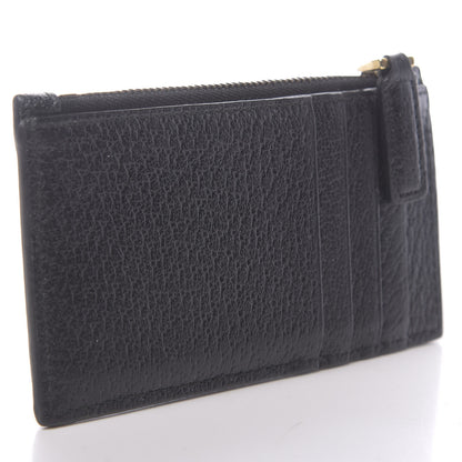 Gucci Calfskin Boar Effect GG Marmont Coin Case Card Holder Black 3 of 6