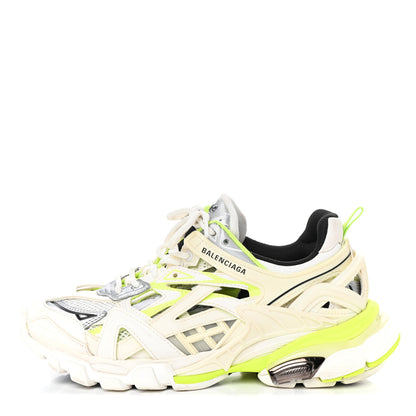 Balenciaga Rubber Mesh Bi-Color Womens Track.2 Open Sneakers 7 White Fluo Yellow 1 of 6