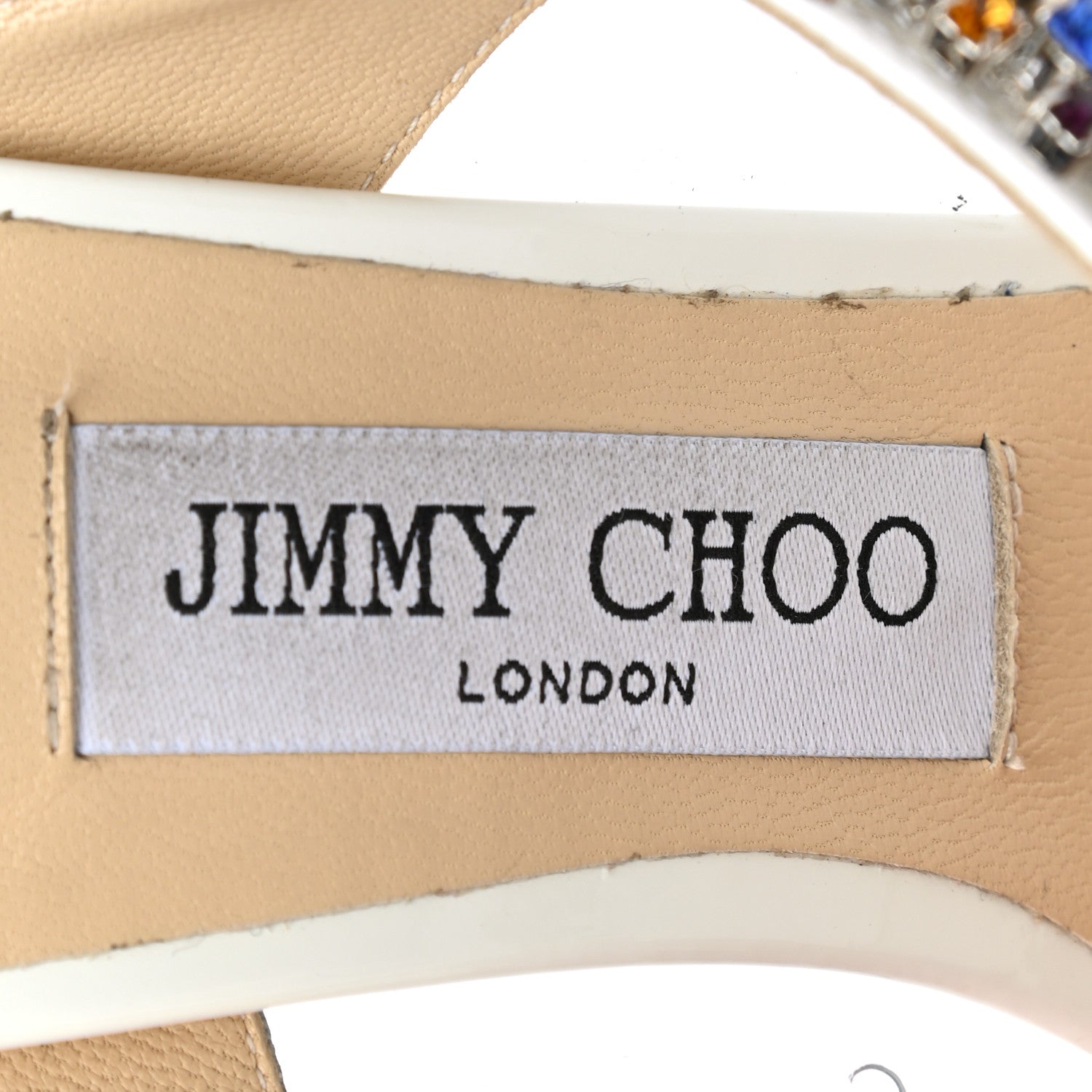Jimmy Choo Patent Crystal Bing 100 Pumps 37.5 White Transparent 7 of 8