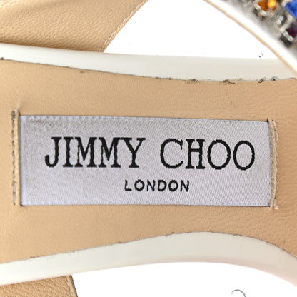Jimmy Choo Patent Crystal Bing 100 Pumps 37.5 White Transparent 7 of 8