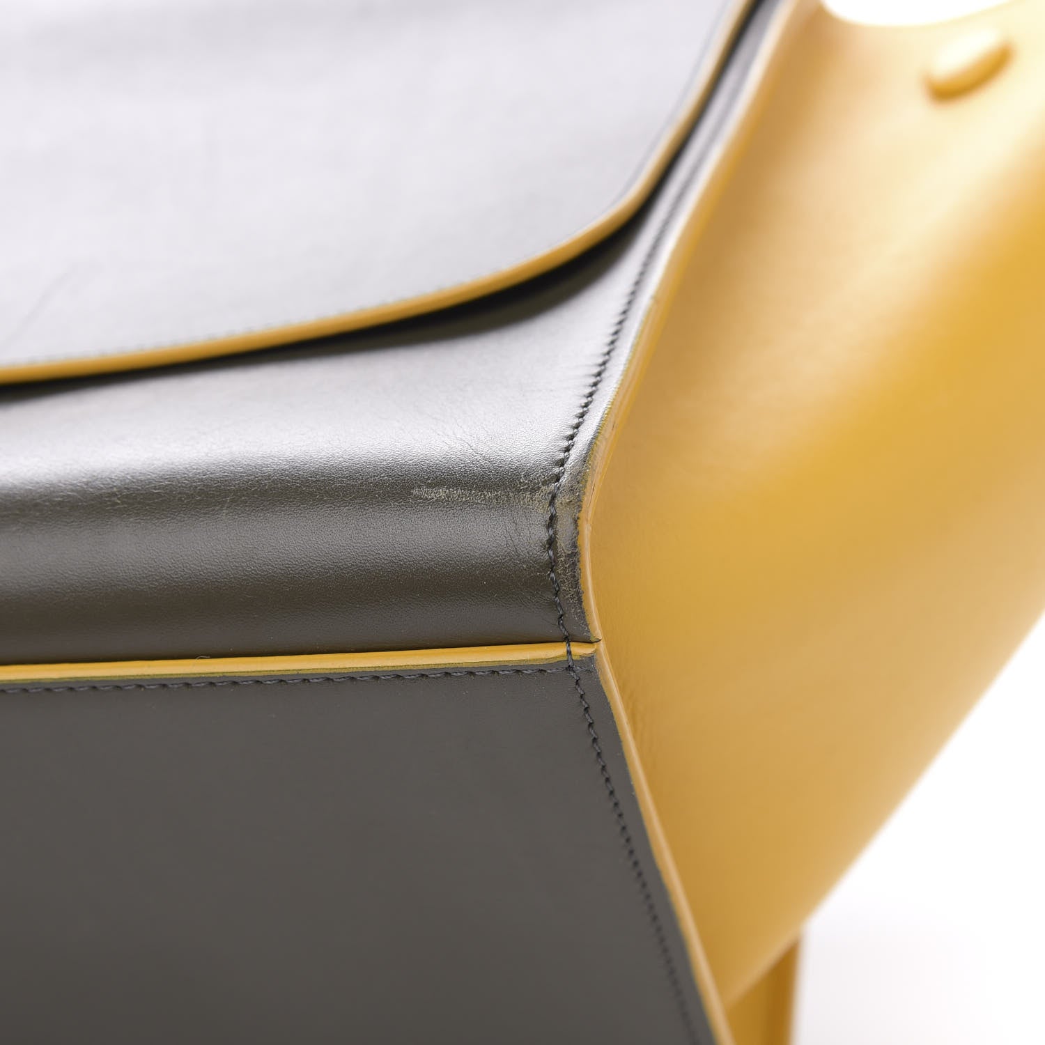 Celine Calfskin Small Bi-Color Trapeze Yellow 10 of 13