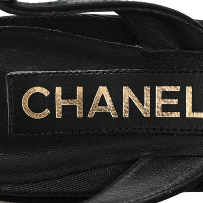 Chanel Grosgrain Camellia Slingback Flats 39.5 Black White 24 of 36