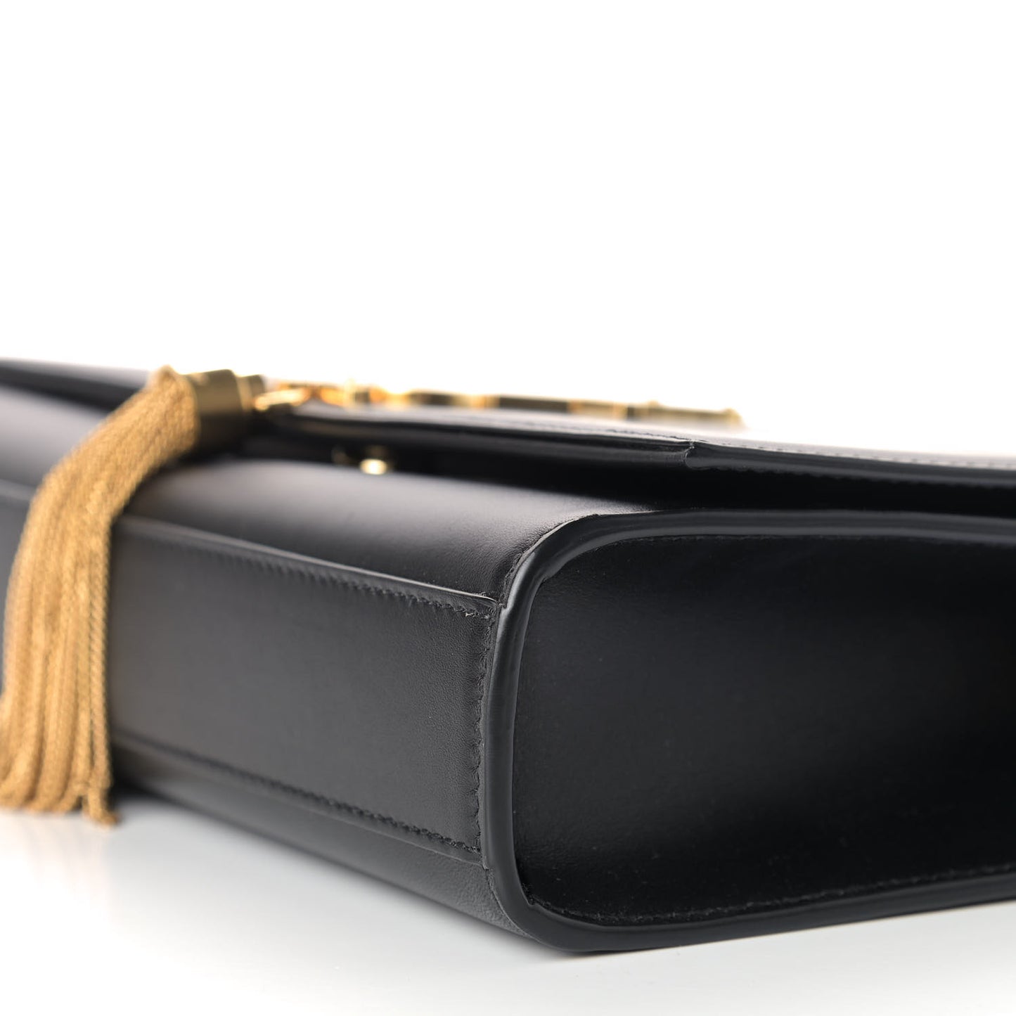 Smooth Calfskin Medium Classic Monogram Kate Tassel Satchel Black