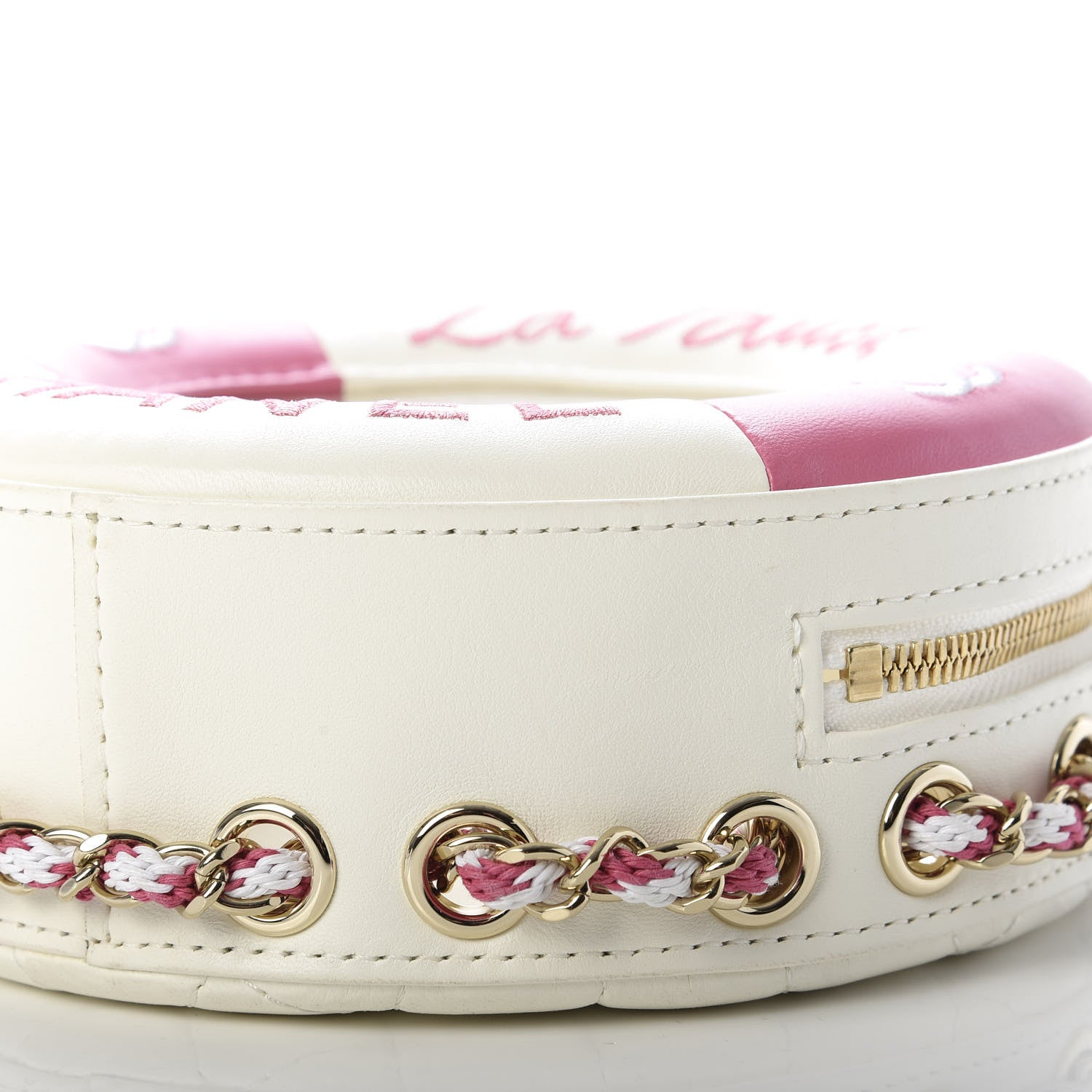 Chanel Lambskin Coco Lifesaver Round Bag Pink White 7 of 8