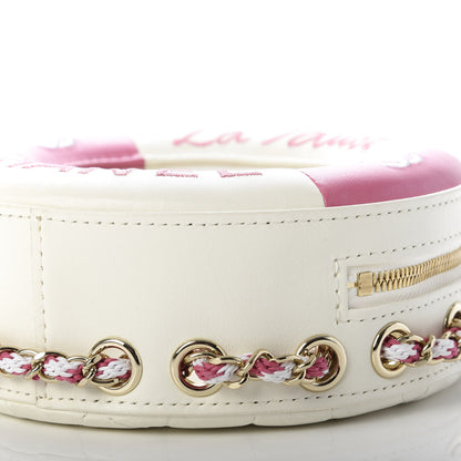 Chanel Lambskin Coco Lifesaver Round Bag Pink White 7 of 8