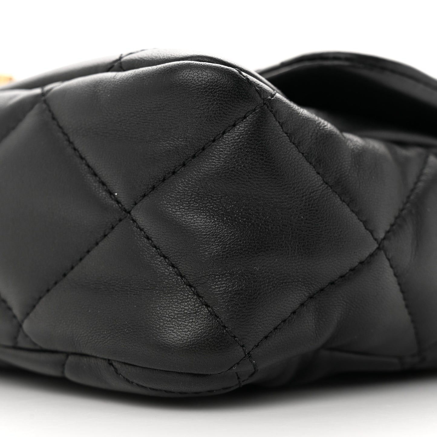 Lambskin Quilted Large CC Funky Town Flap Black