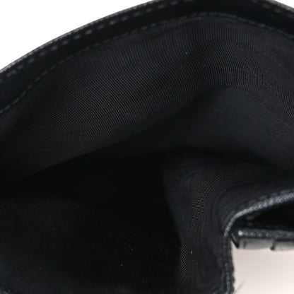Prada Saffiano Metal Triangle Large Flap Wallet Black 7 of 8