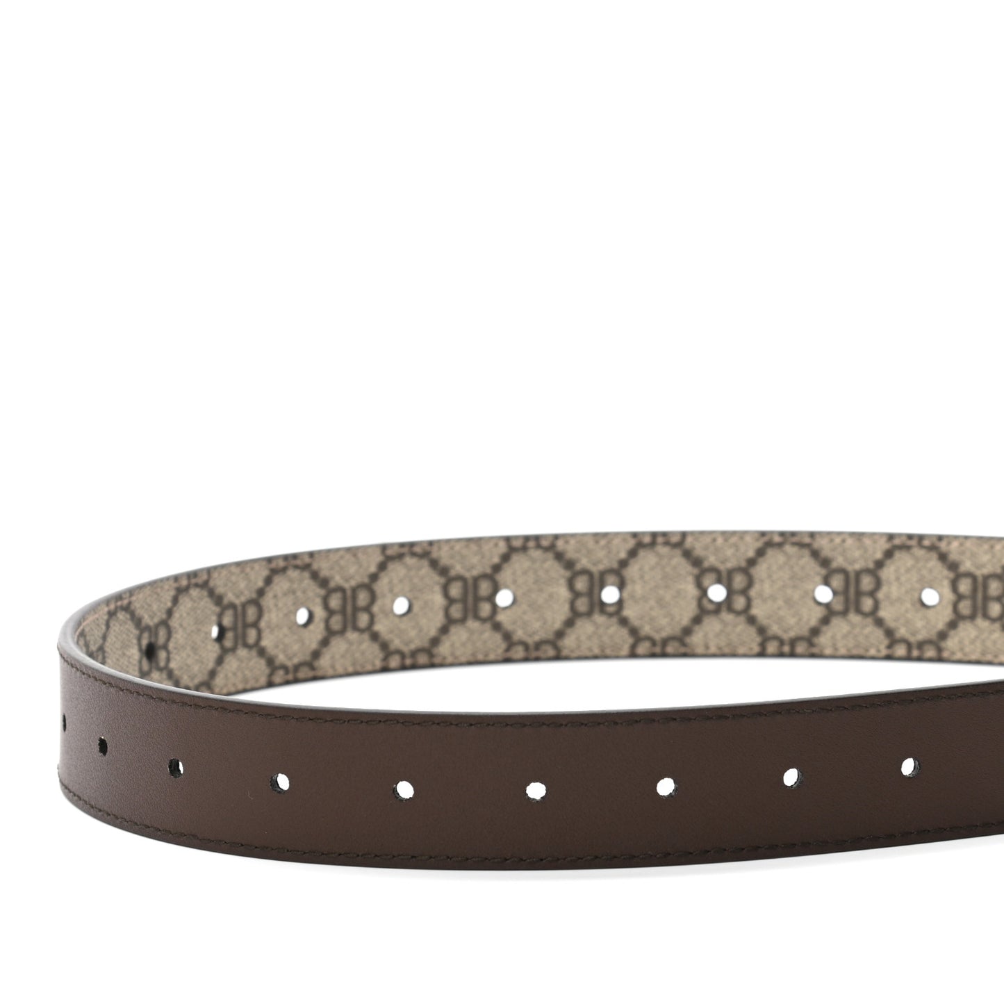 X BALENCIAGA BB Supreme Monogram Belt 80 Beige Ebony