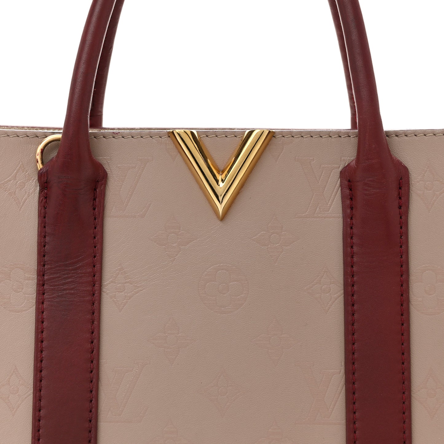 Monogram Cuir Plume Very Tote MM Mastic Raisin