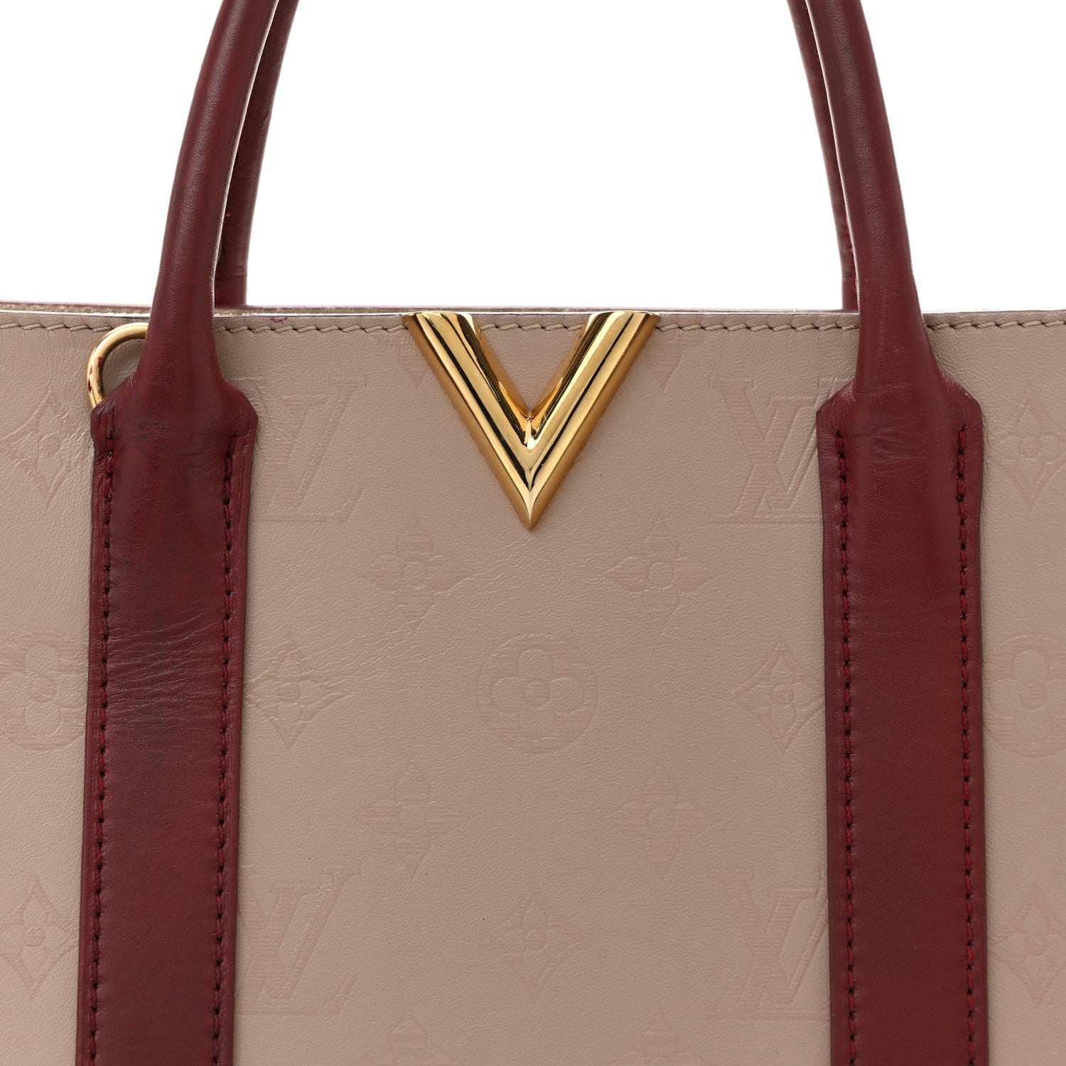 Louis Vuitton Monogram Cuir Plume Very Tote MM Mastic Raisin 7 of 15
