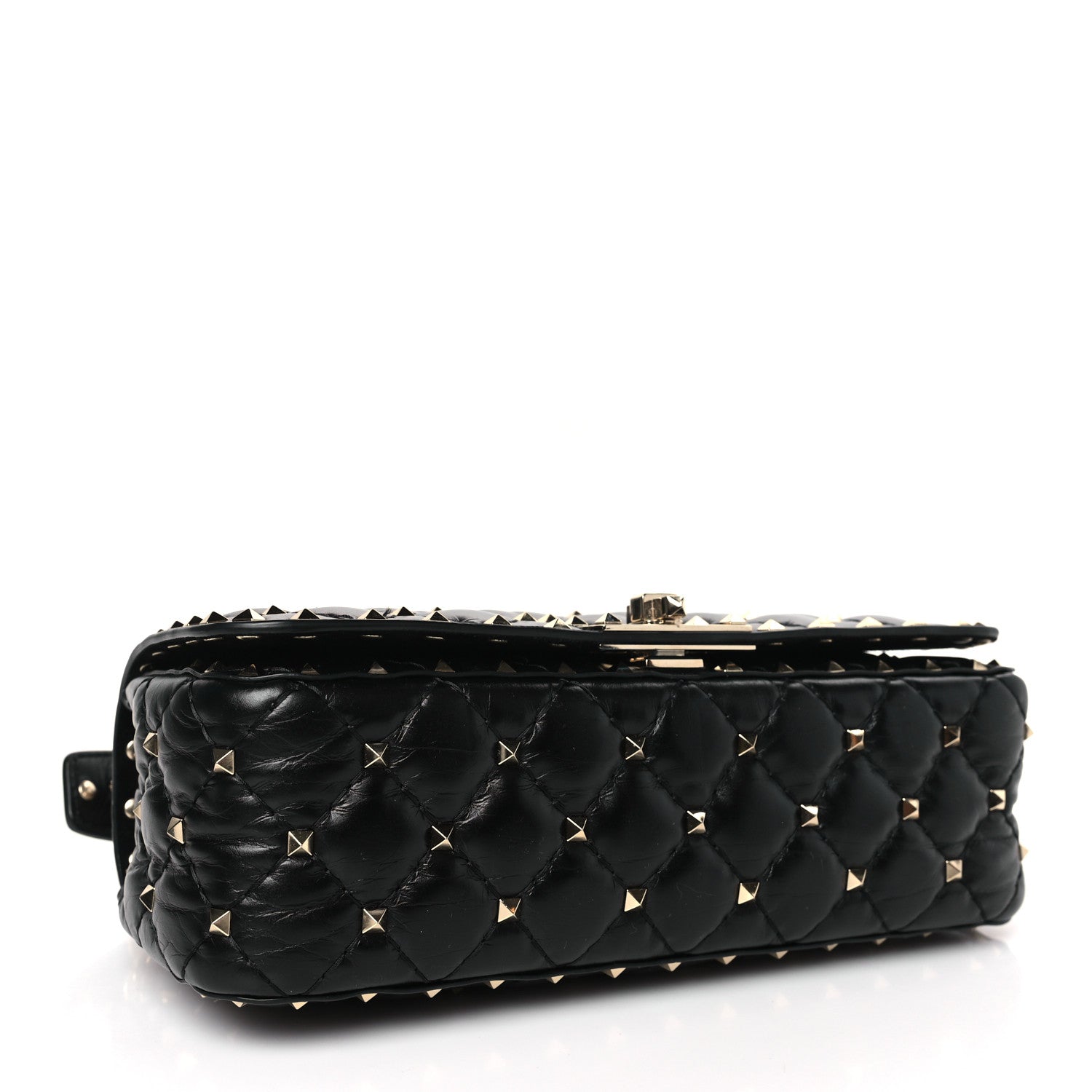 Valentino Garavani Calfskin Rockstud Spike Convertible Shoulder Bag Black 4 of 8