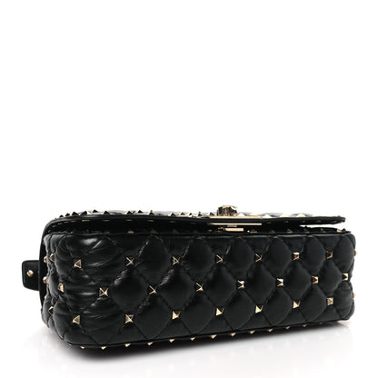 Valentino Garavani Calfskin Rockstud Spike Convertible Shoulder Bag Black 4 of 8