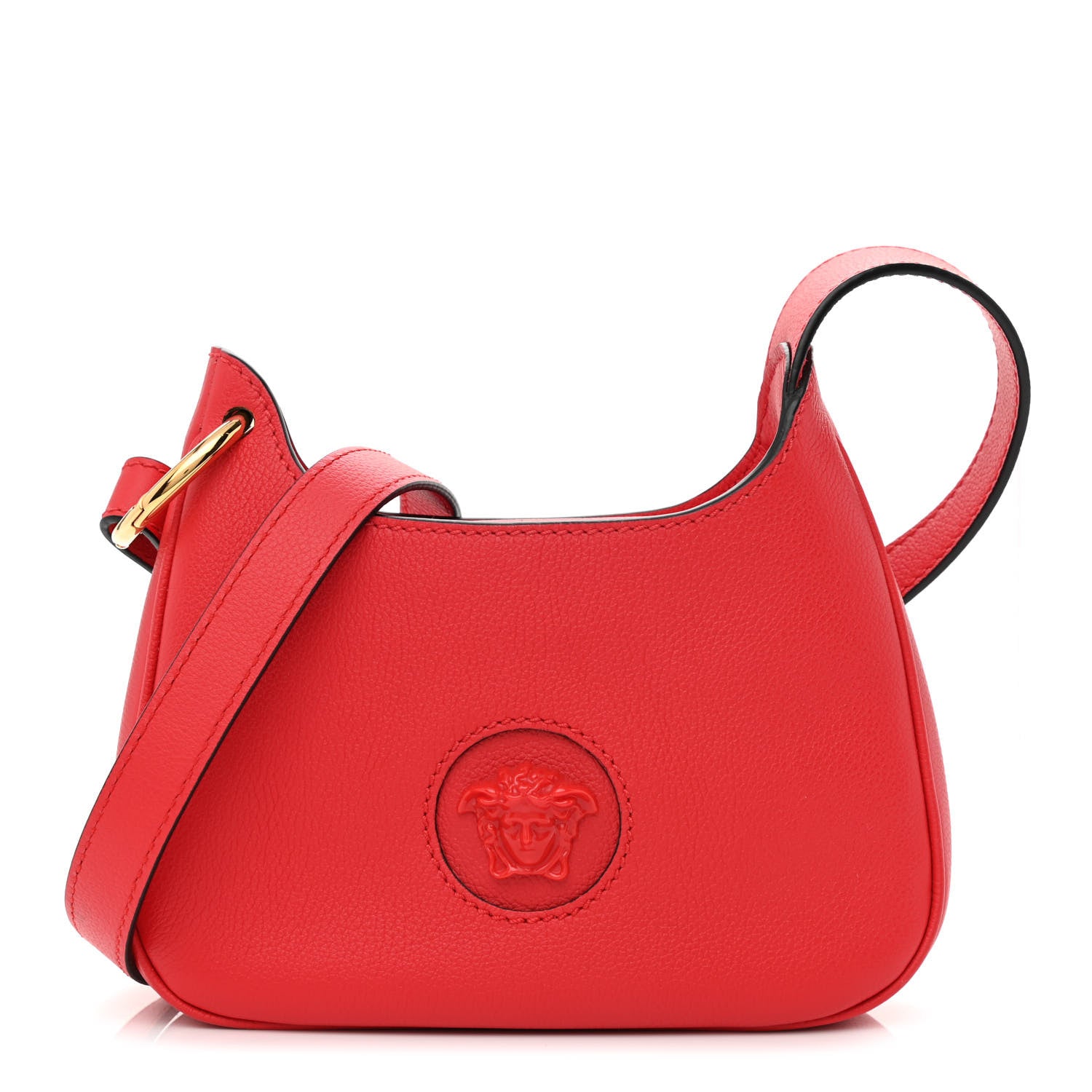 Versace Calfskin La Medusa Mini Hobo Crossbody Red 1 of 10