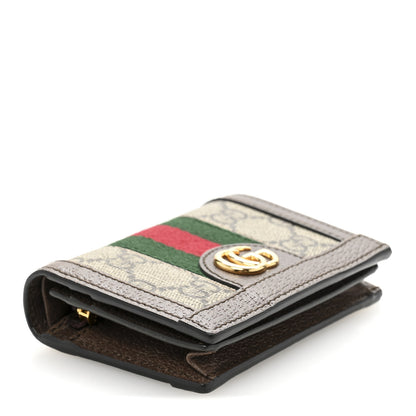 Gucci GG Supreme Monogram Web Ophidia Card Case Beige New Acero 4 of 10