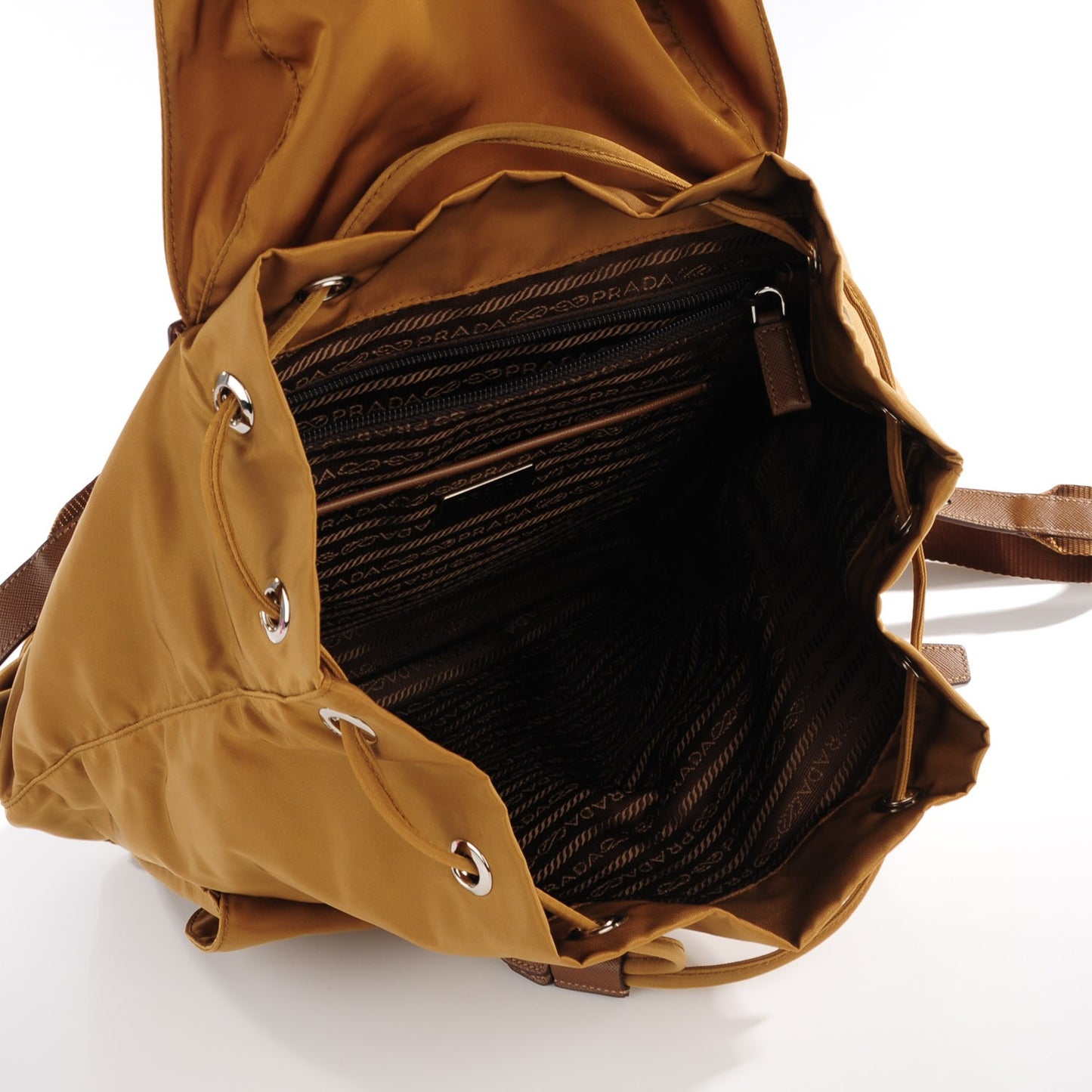 Vela Nylon Saffiano Backpack Tobacco