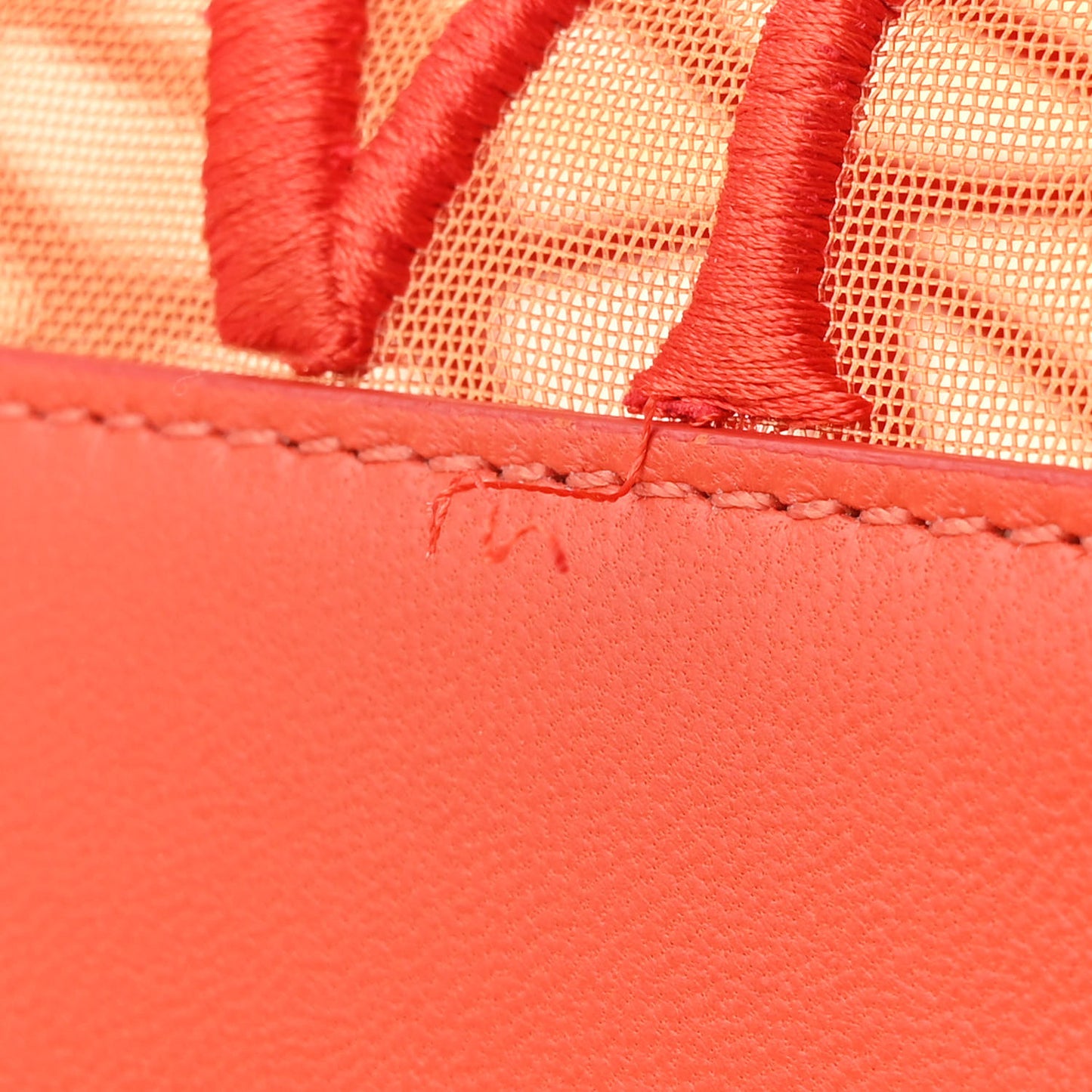 Toile Mesh Iconographe Goatskin Le Troisieme Shopping Bag Orange