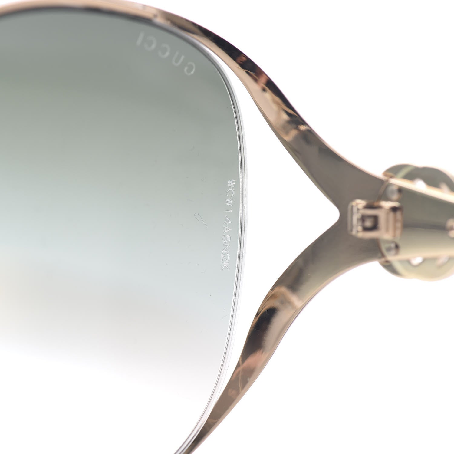 Gucci Metal Oversized Round Frame GG0225S Sunglasses Gold 5 of 12