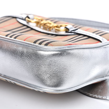 Burberry Smooth Calfskin 1983 Knight Check Link Bum Bag Silver 9 of 10