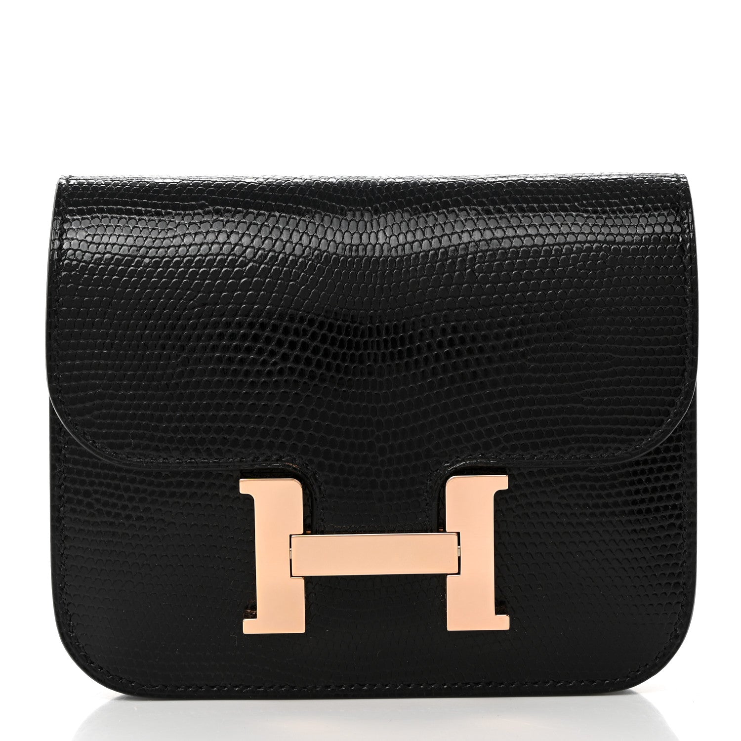 Hermes Lizard Constance Slim Wallet Black 2 of 8