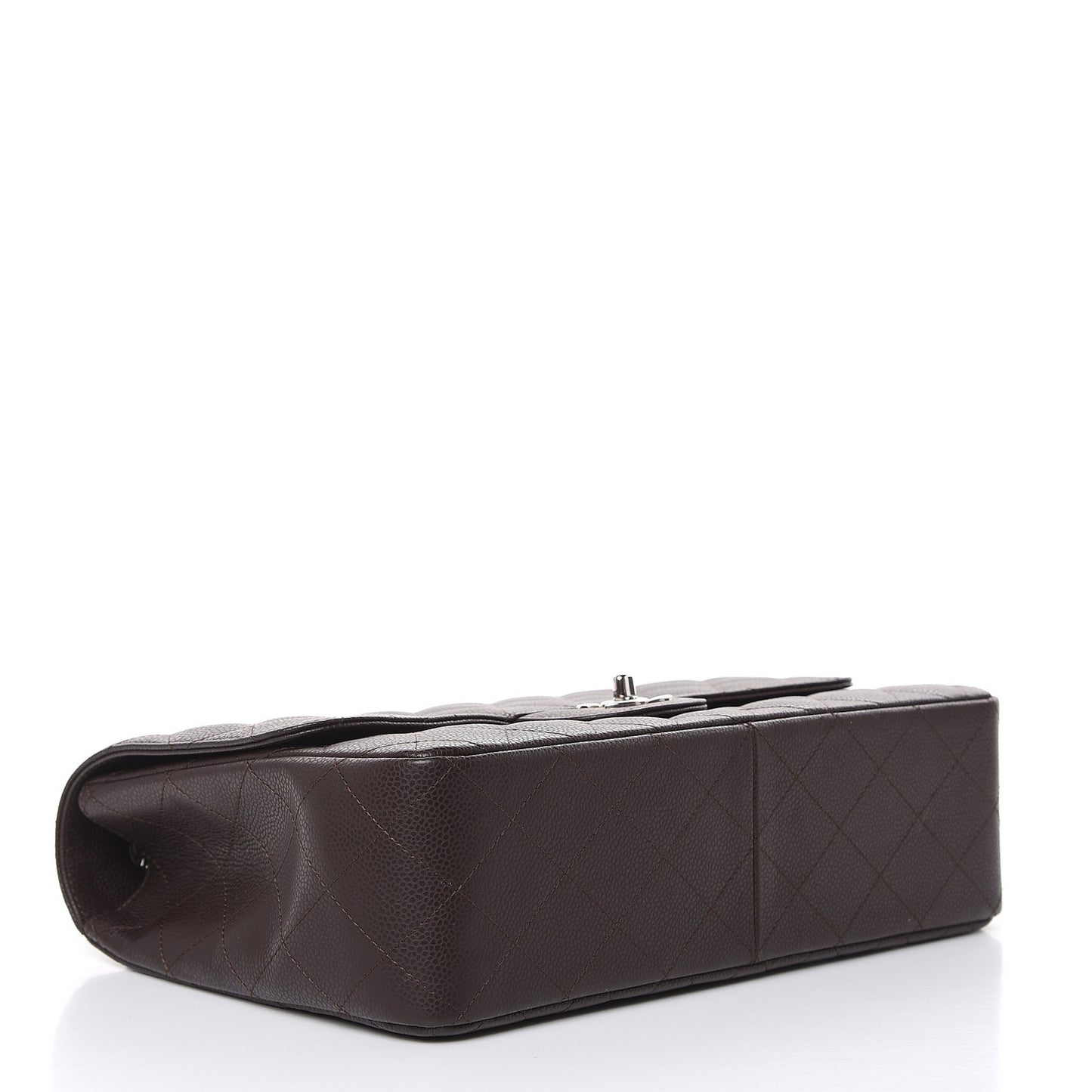 Caviar Quilted Jumbo Single Flap Dark Brown