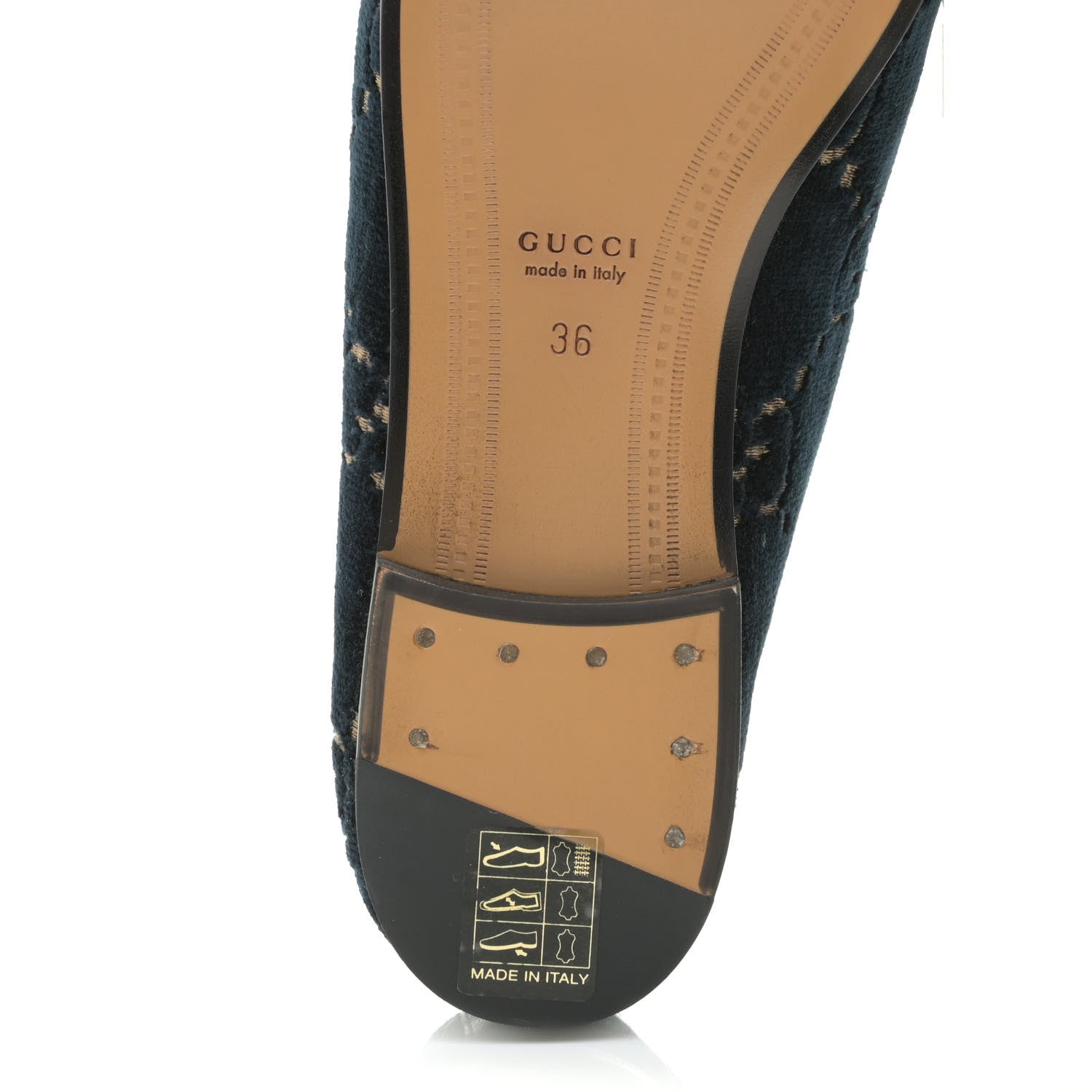 Gucci Velvet GG Monogram Horsebit Womens Jordaan Loafers 36 Blue Beige 9 of 12
