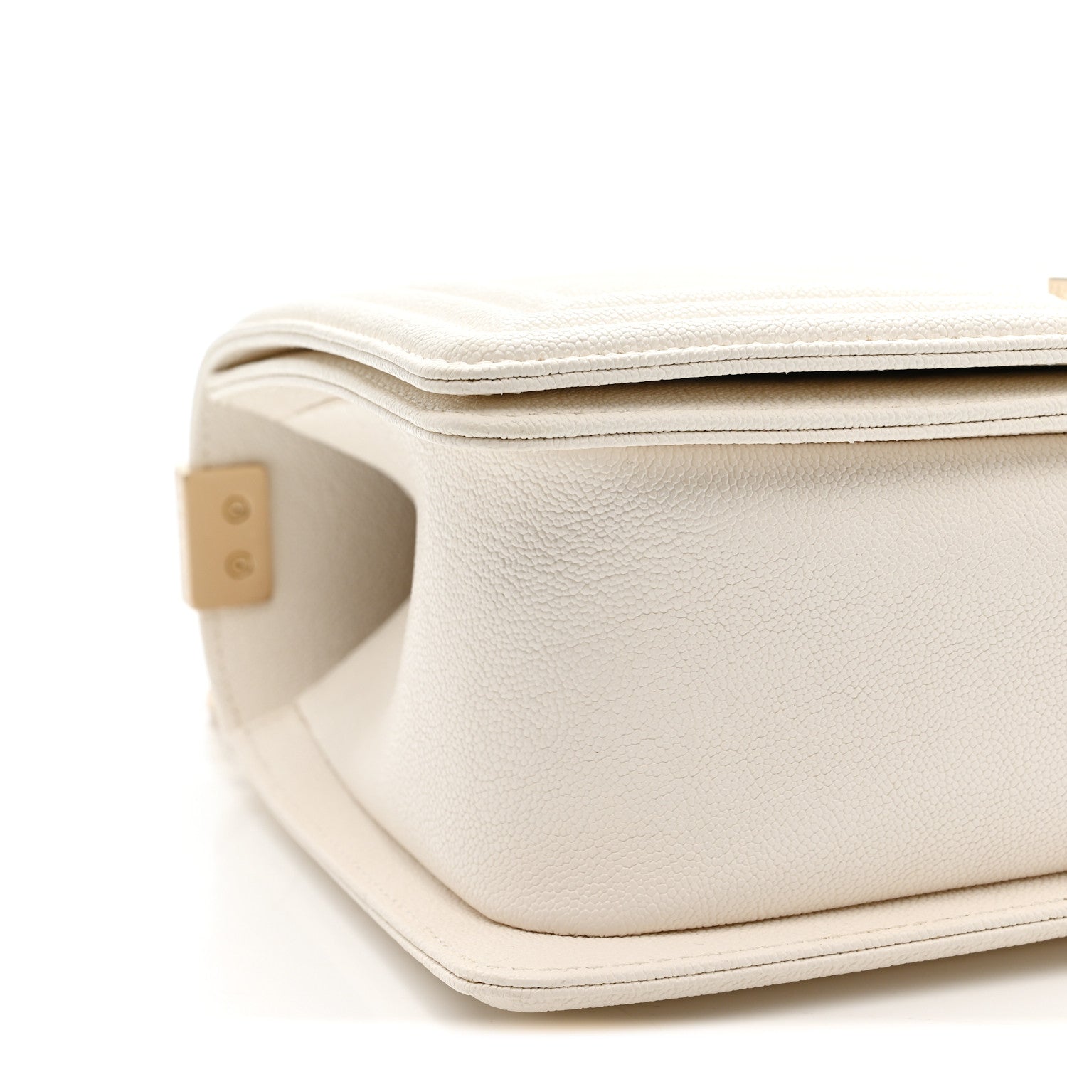 Chanel Caviar Chevron Quilted Medium Boy Flap White 9 of 11
