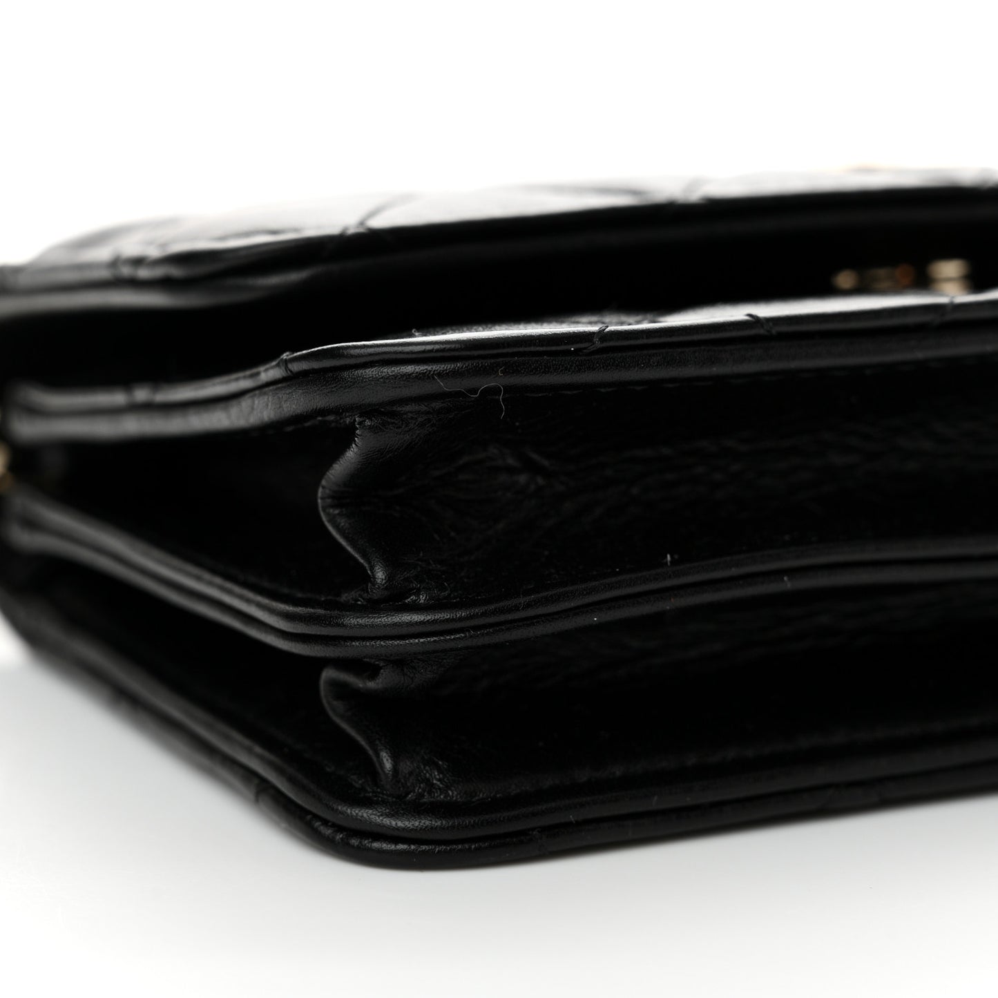 Calfskin Quilted Mini Maxi Pearls Wallet On Chain WOC Black