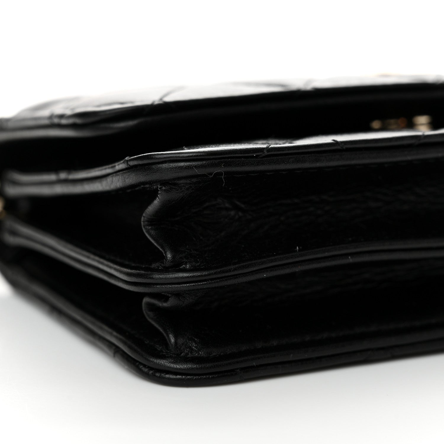 Chanel Calfskin Quilted Mini Maxi Pearls Wallet On Chain WOC Black 9 of 11