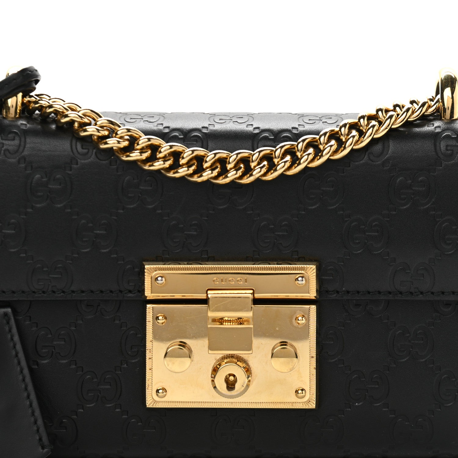 Gucci Guccissima Small Padlock Shoulder Bag Black 9 of 11
