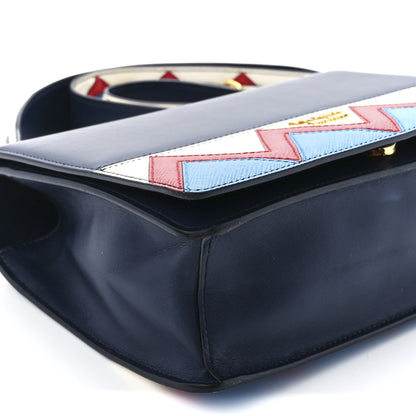 Prada City Calf Saffiano Greche Flap Bag Baltico Rosso 9 of 10