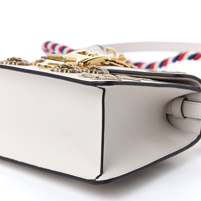 Gucci Calfskin Animal Studs Mini Sylvie Top Handle Bag White 9 of 10