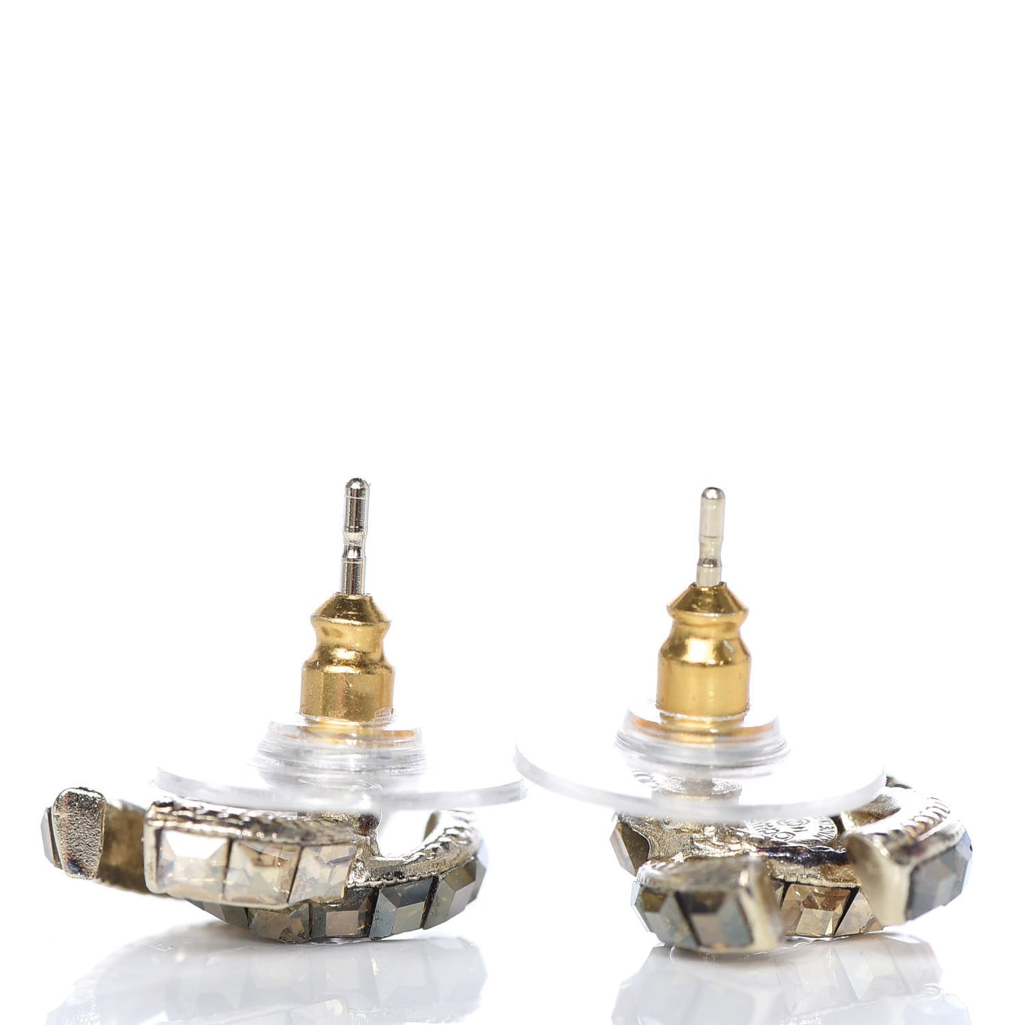 Baguette Crystal CC Earrings Silver