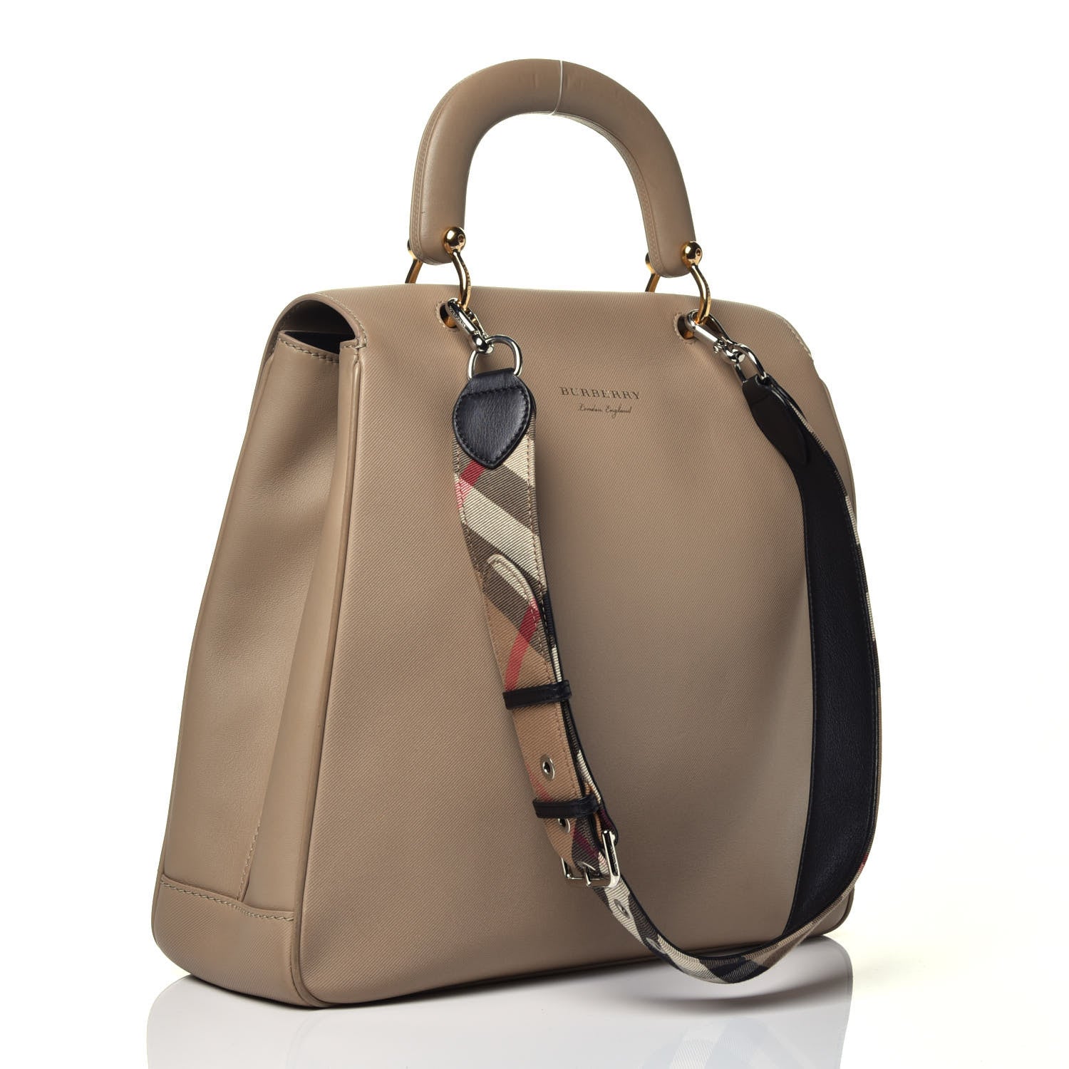 Burberry Trench Calfskin Large DK88 Top Handle Bag Honey 4 of 11