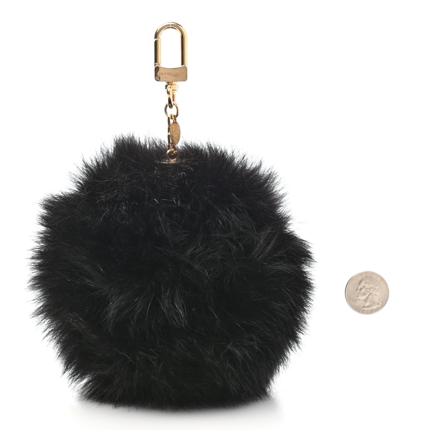 Mink Fur Fluffy Bag Charm Black