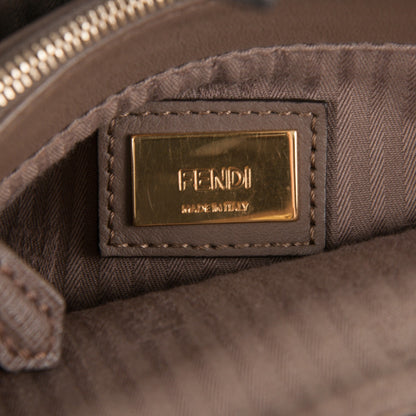 Fendi Vitello Elite Flamingo Petite 2Jours Tote Seppia 6 of 7