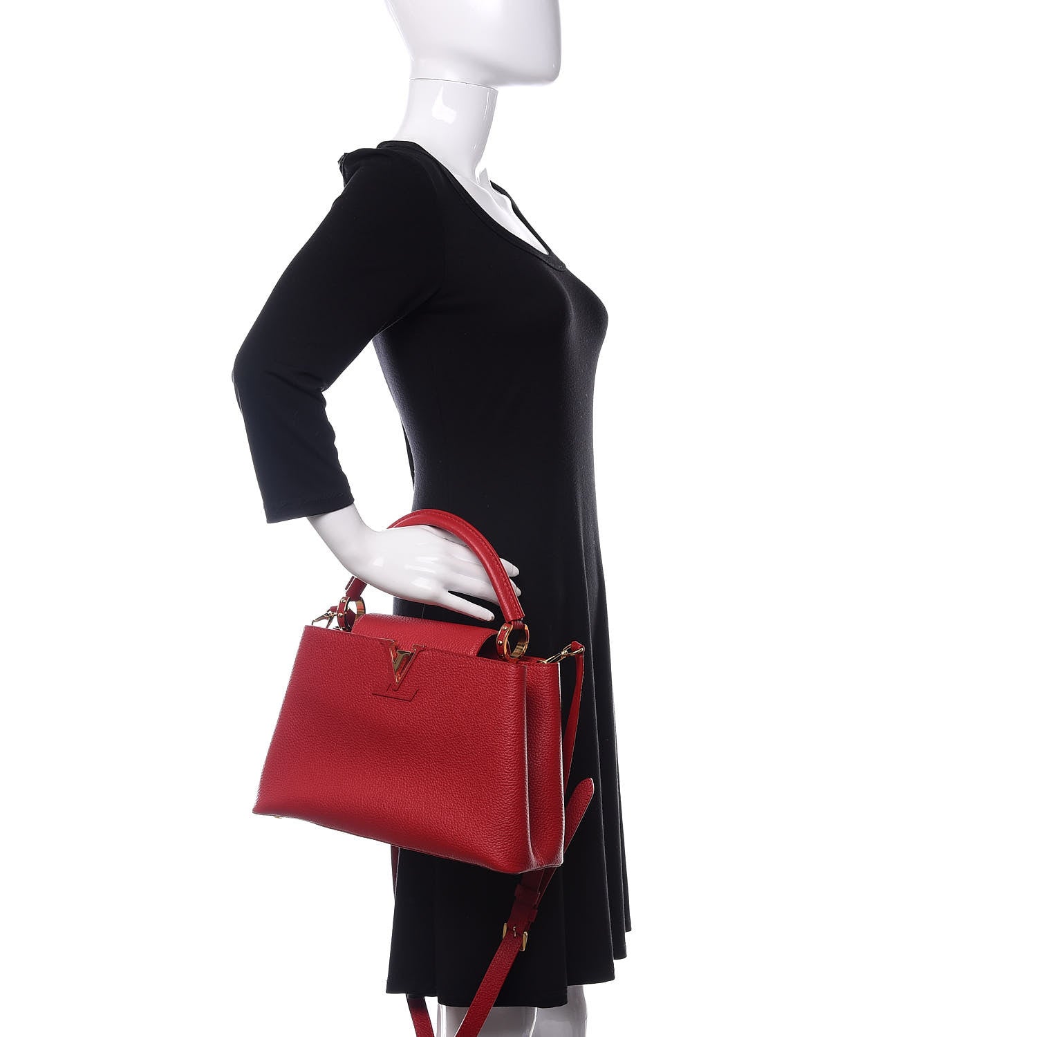 Louis Vuitton Taurillon Capucines PM Scarlet 3 of 11