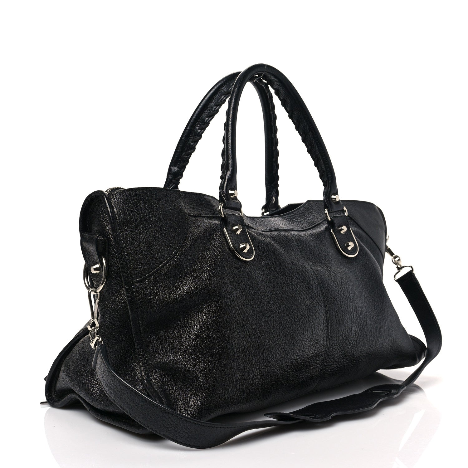Balenciaga Chevre Silver Metallic Edge Hardware Part Time Black 3 of 7