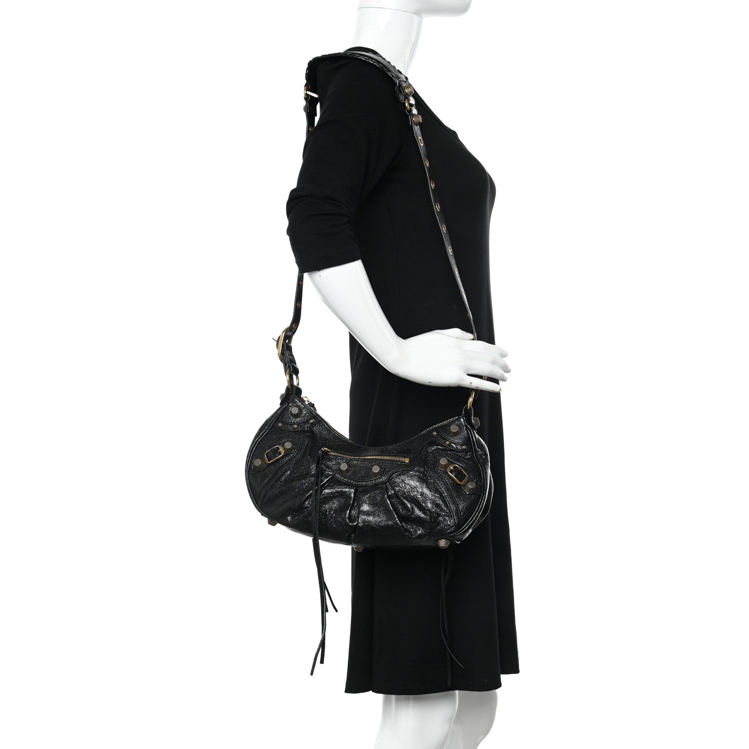Balenciaga Agneau Arena Small Le Cagole Shoulder Bag Black 2 of 10