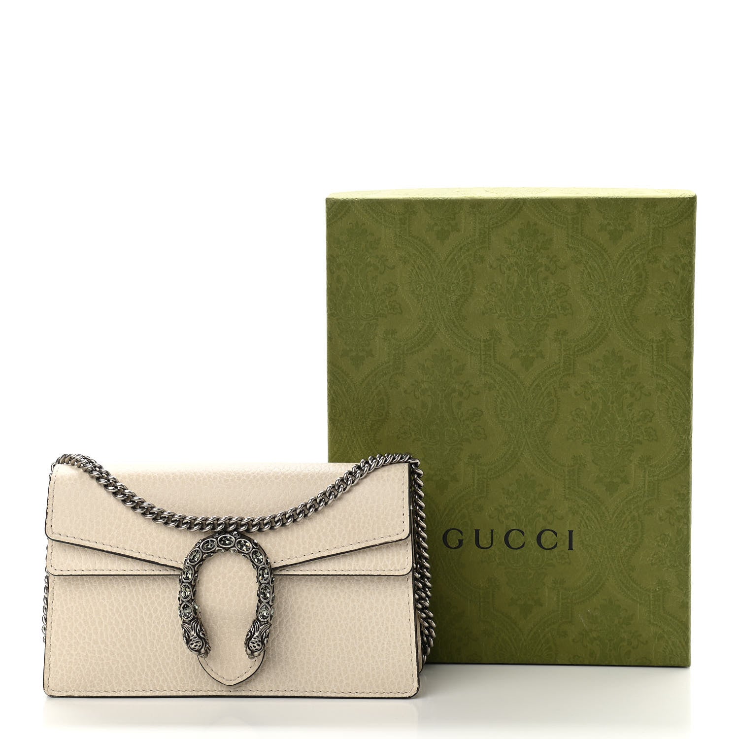 Gucci Dollar Calfskin Crystal Super Mini Dionysus Shoulder Bag Mystic White Black Diamond 9 of 9