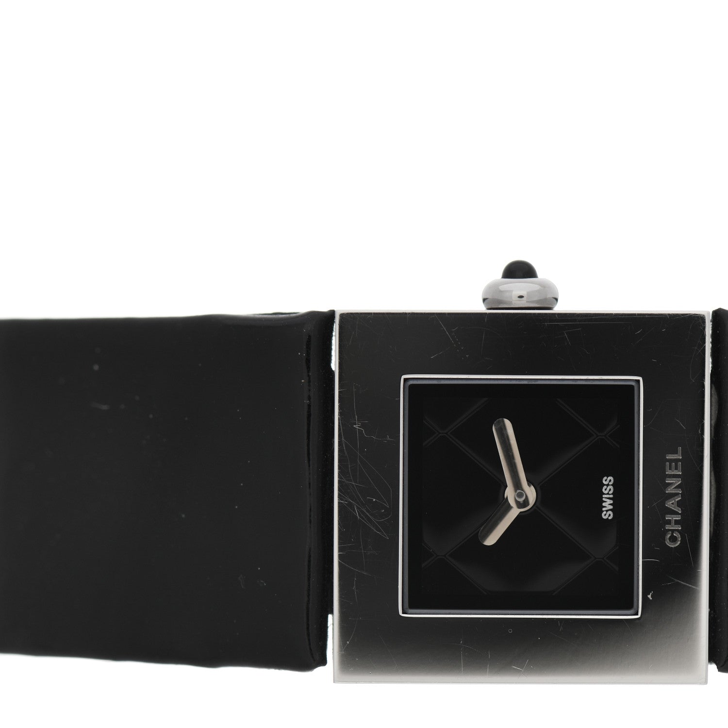 Chanel Stainless Steel Patent 19mm Matelasse Quartz Watch Black 5 of 6